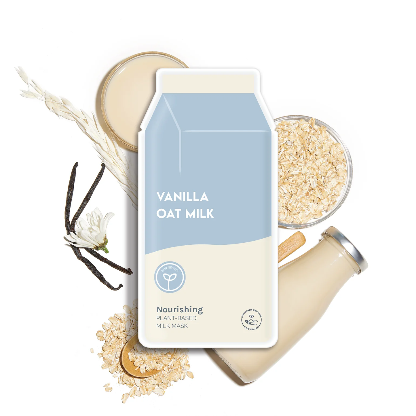 ESW VANILLA OAT MILK NOURISHING PLANT - BASED MILK SHEET MASK